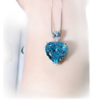 12ct Heart Aquamarine Pendant Necklace