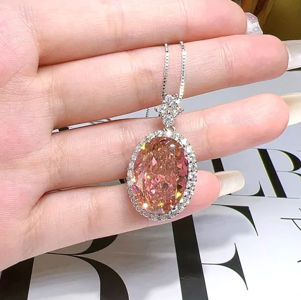 16ct Oval Padparadscha Necklace