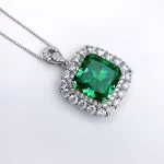 14ct Square Emerald Necklace