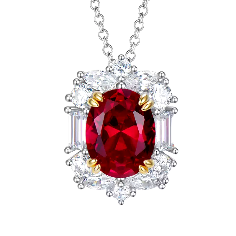 3ct Oval Ruby Necklace