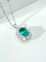 2ct Oval Tourmaline Green Necklace