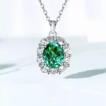 2ct Oval Tourmaline Green Necklace