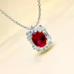 3ct Oval Ruby Necklace