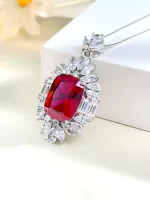 14ct Cushion Cut Ruby Necklace