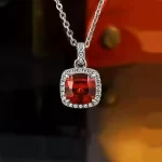 3ct Square ruby Necklace