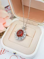 7ct Oval Ruby Necklace