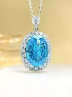 17ct Pigeon Egg Blue Topaz Necklace