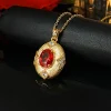 3ct Vintage Gold Ruby Necklace