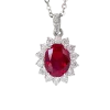 4ct Oval Pigeon Egg Garnet Pendant Necklace