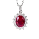 4ct Oval Pigeon Egg Garnet Pendant Necklace