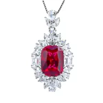 14ct Cushion Cut Ruby Necklace