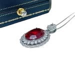 14ct Vintage Oval Sapphire Pendant Necklace