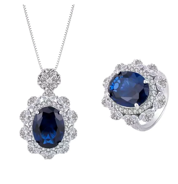 12ct Royal Oval Sapphire Necklace