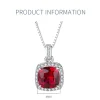 3ct Square ruby Necklace