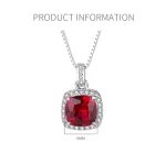 3ct Square ruby Necklace