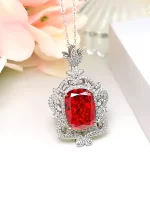 14ct Oval Ruby Necklace