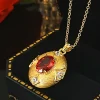 3ct Vintage Gold Ruby Necklace