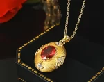 3ct Vintage Gold Ruby Necklace