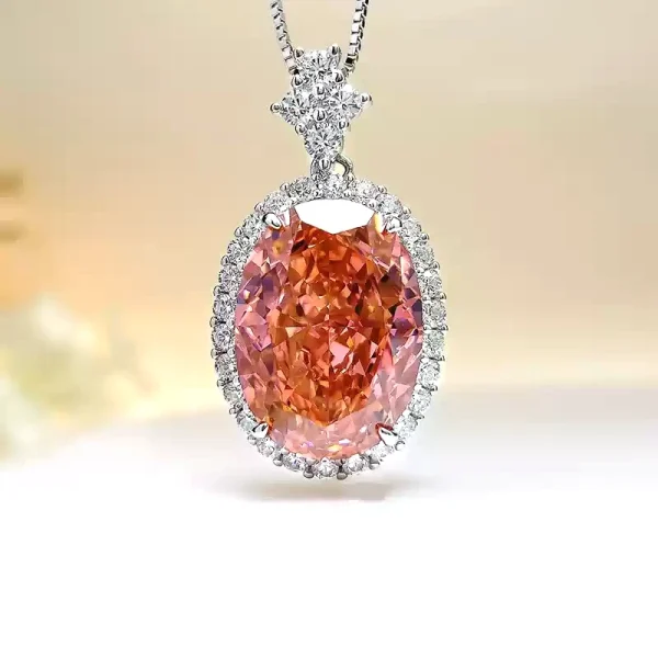 16ct Oval Padparadscha Necklace