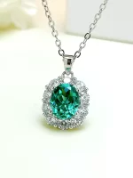 2ct Oval Tourmaline Green Necklace