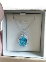 17ct Pigeon Egg Blue Topaz Necklace