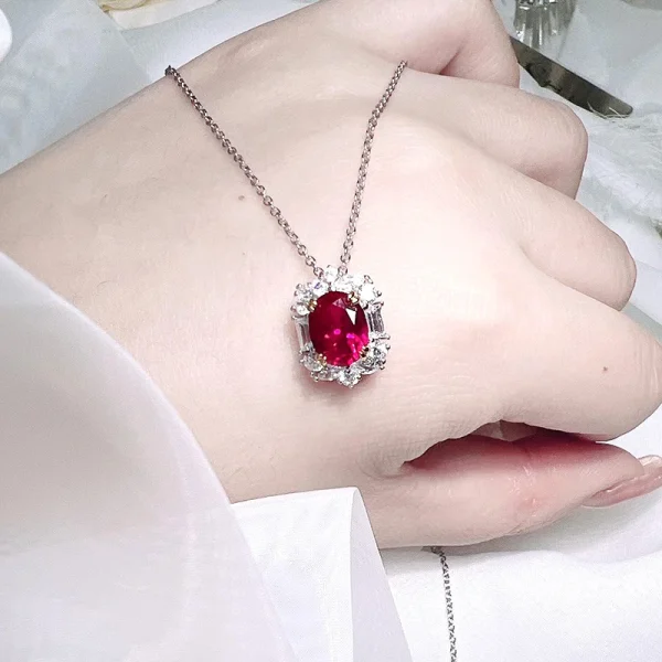 3ct Oval Ruby Necklace 3ct Oval Ruby Necklace