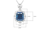 16ct Cushion Cut Sapphire Necklace