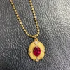 3ct Vintage Gold Ruby Necklace