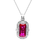 10ct Cushion Cut Ruby Necklace