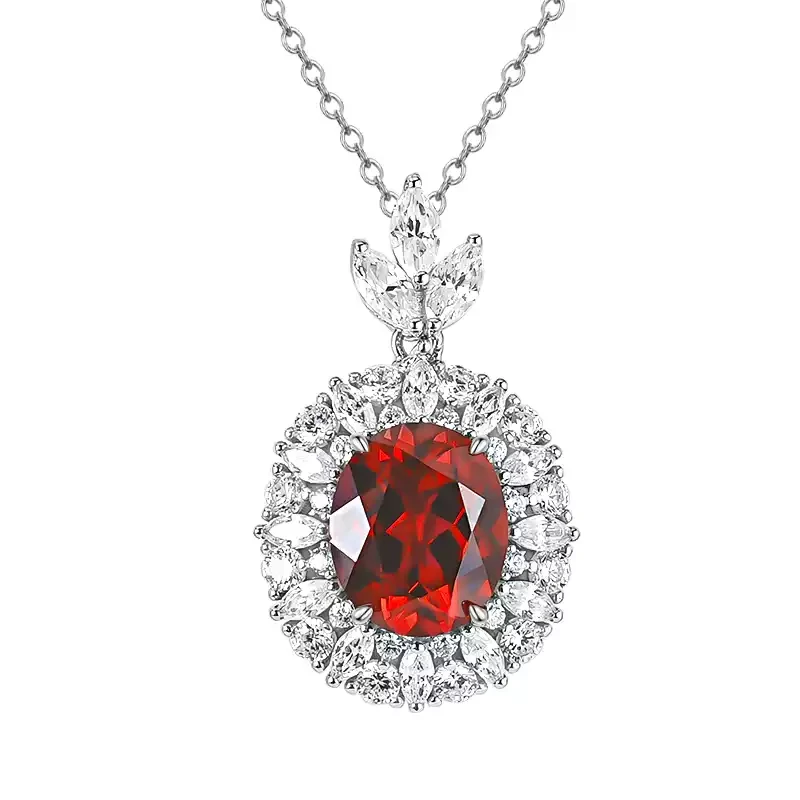 7ct Oval Ruby Necklace