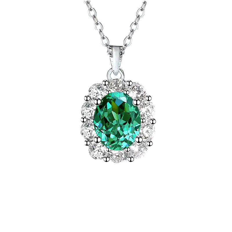 2ct Oval Tourmaline Green Necklace