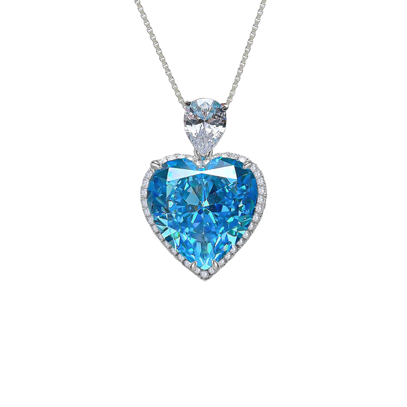 12ct Heart Aquamarine Pendant Necklace