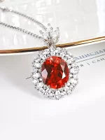 7ct Oval Ruby Necklace