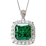 14ct Square Emerald Necklace