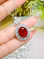 7ct Oval Ruby Necklace