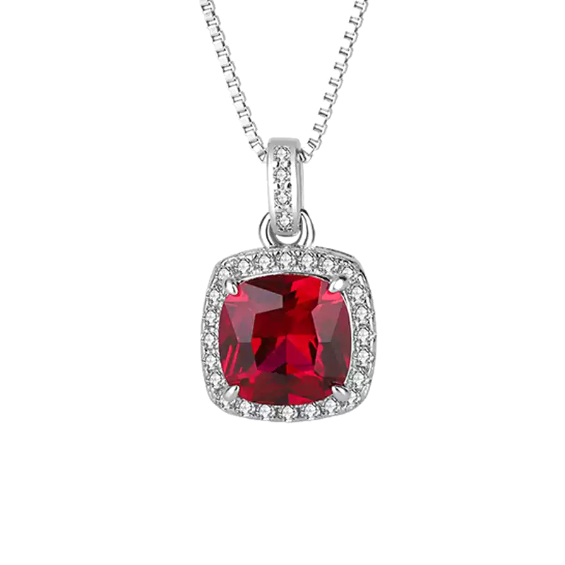 3ct Square ruby Necklace