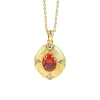 3ct Vintage Gold Ruby Necklace