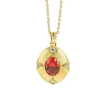 3ct Vintage Gold Ruby Necklace