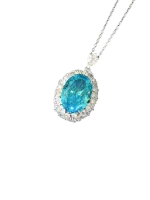 17ct Pigeon Egg Blue Topaz Necklace