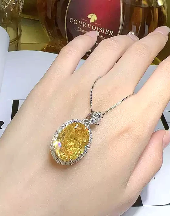 16ct Oval Padparadscha Necklace