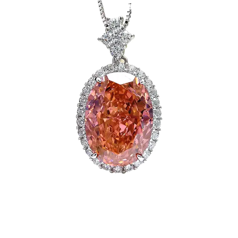 16ct Oval Padparadscha Necklace