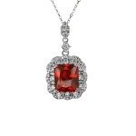 12ct Cushion Cut Garnet Necklace