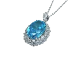 17ct Pigeon Egg Blue Topaz Necklace