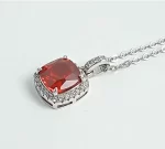 3ct Square ruby Necklace