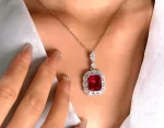 12ct Cushion Cut Garnet Necklace