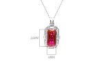 10ct Cushion Cut Ruby Necklace