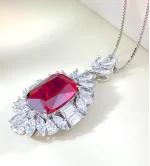 14ct Cushion Cut Ruby Necklace