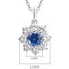 Halo Setting Round Sapphire Necklace