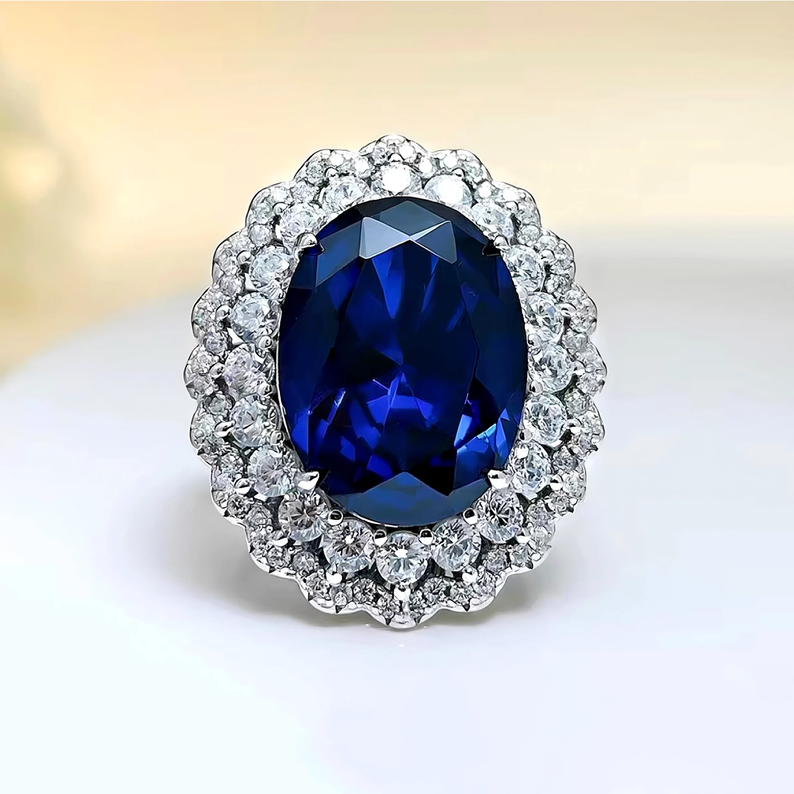 14ct Oval Sapphire Ring