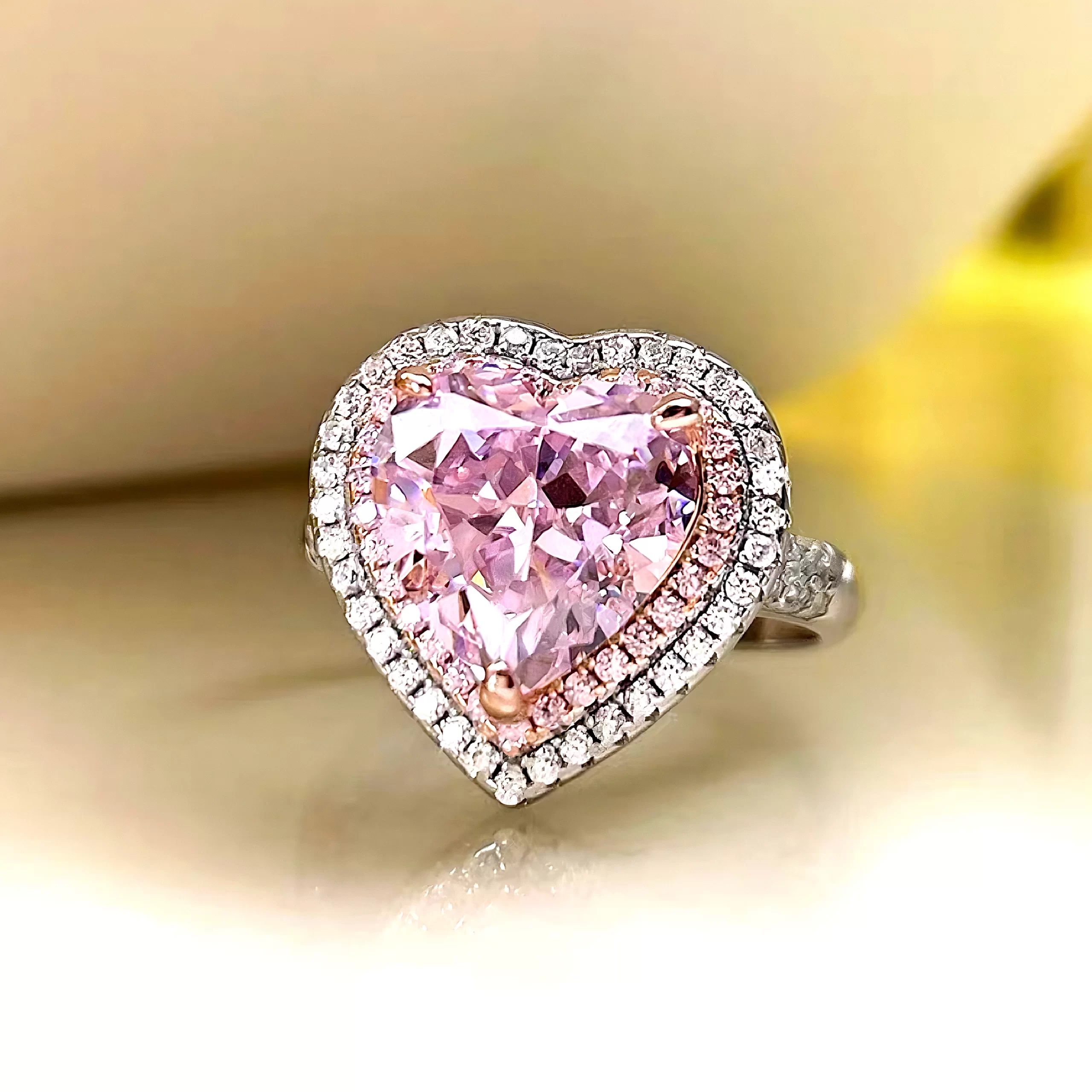 4ct Heart Pink Diamond Ring